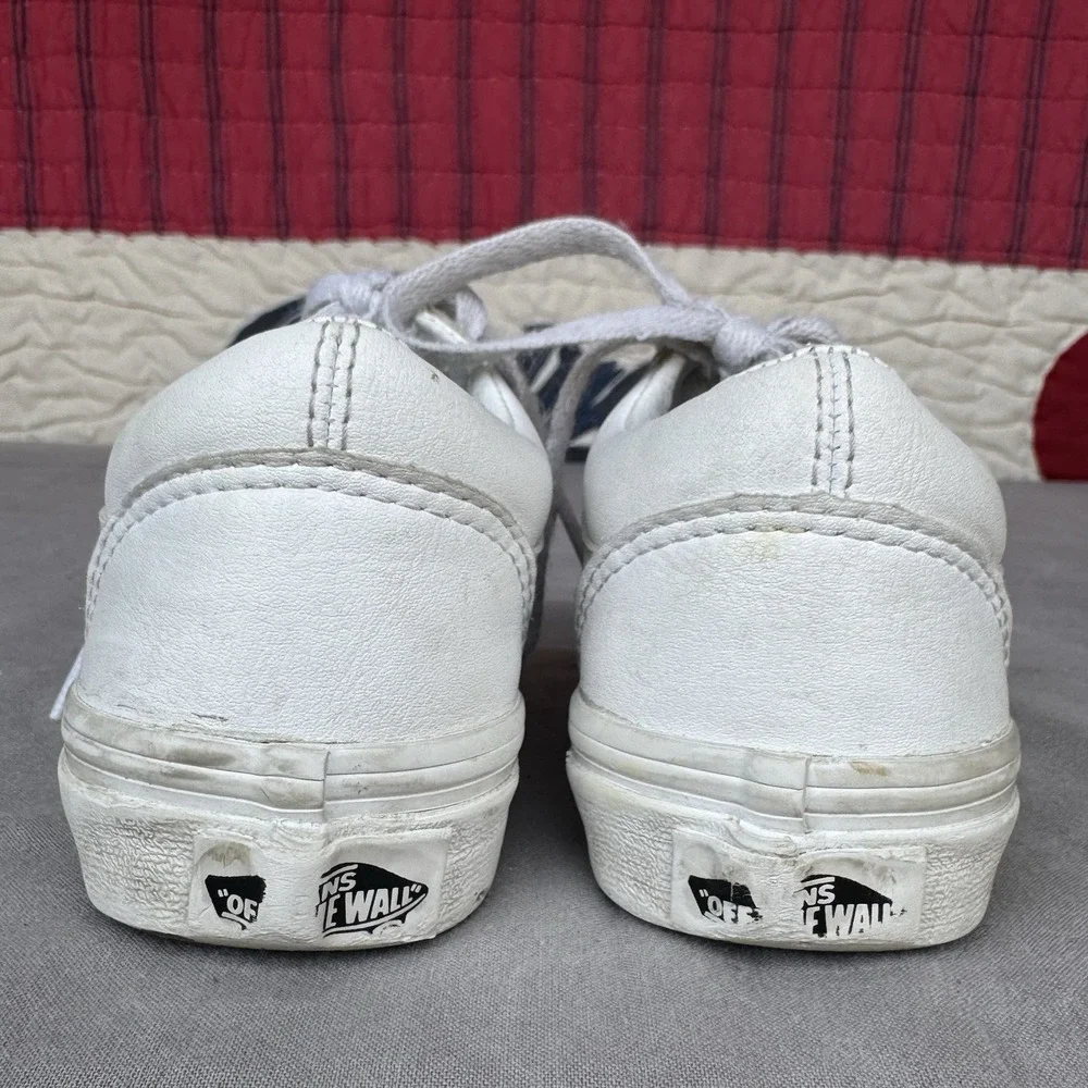 Size 12c - Vans Sneakers Old Skool White Leather Lace‎ Up